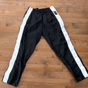 Nike Tear Away Black Pants with White Stripes